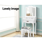 Dressing Table Stool Mirror Jewellery Cabinet 3 Drawers Chair Organizer