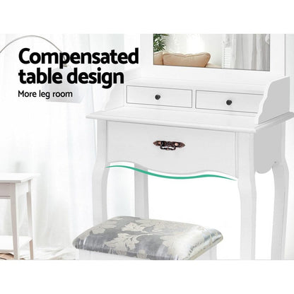 Dressing Table Stool Mirror Jewellery Cabinet 3 Drawers Chair Organizer