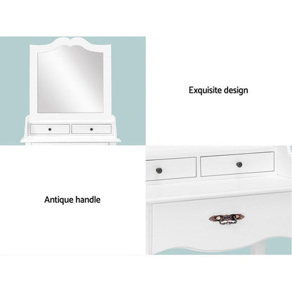 Dressing Table Stool Mirror Jewellery Cabinet 3 Drawers Chair Organizer