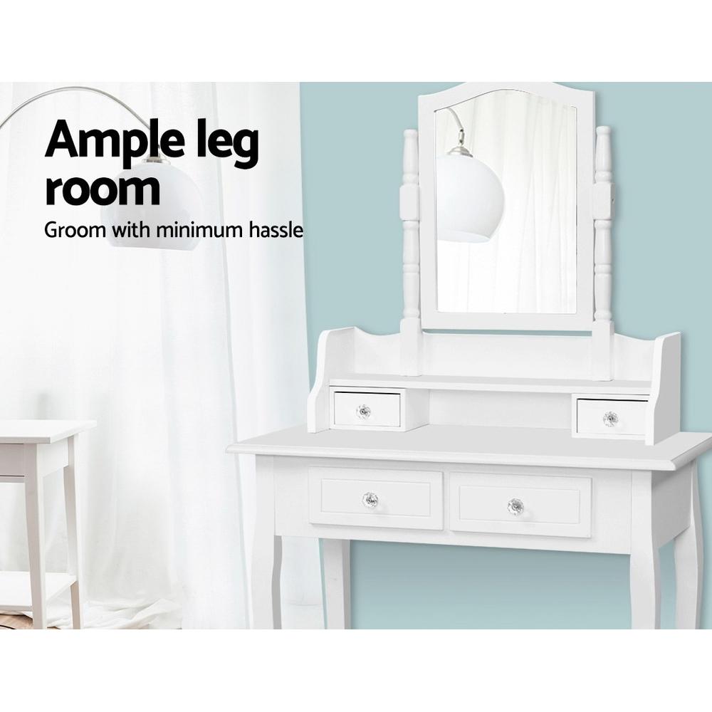 Bedroom Dressing Table Stool Mirror Jewellery Cabinet White Tables Drawers Box Organizer