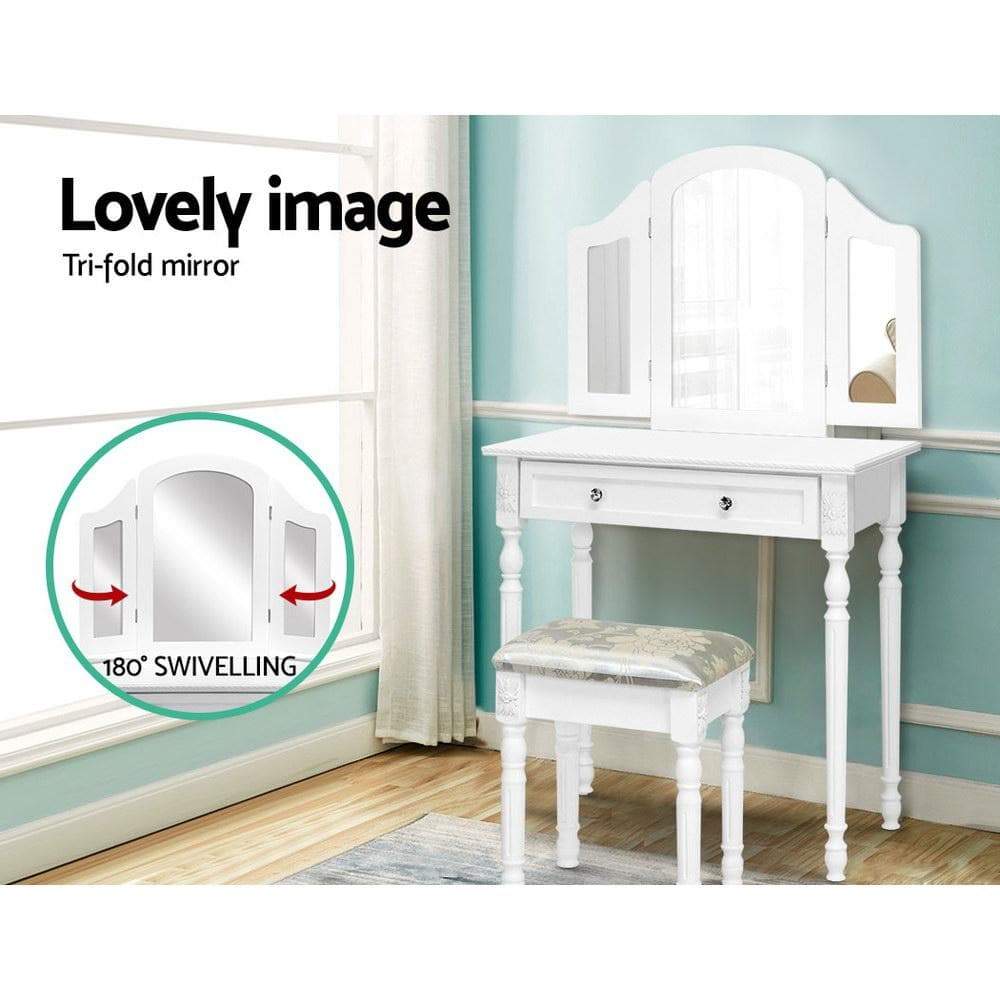 Dressing Table Stool Mirror White Mirrors Tables Jewellery Cabinet Box