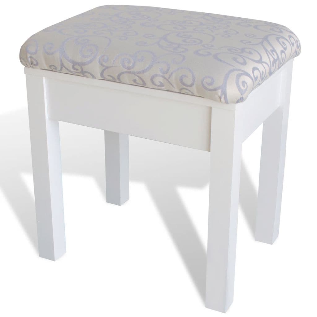 vidaxl40- Dressing Table with Stool and 1 Flip-up Mirror White