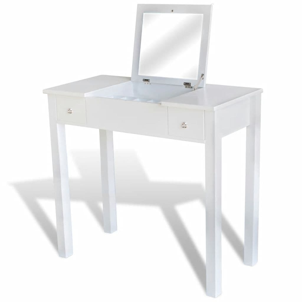 vidaxl40- Dressing Table with Stool and 1 Flip-up Mirror White