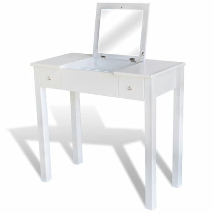 vidaxl40- Dressing Table with Stool and 1 Flip-up Mirror White