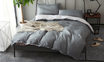 1000TC Microfibre Reversible Duvet Cover and Pillow Case Set Single Size