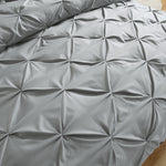 Diamond Pintuck Duvet Cover Pillow Case Set in Full Size in Charcoal