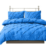 Diamond Pintuck Duvet Cover Pillow Case Set in Super King Size in Navy