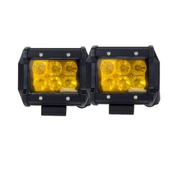 2X 4" Flood Led Light Bar Offroad Work Lamp Truck Yellow