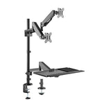 Brateck Gas Spring Sit-Stand Workstation Dual Monitors Mount