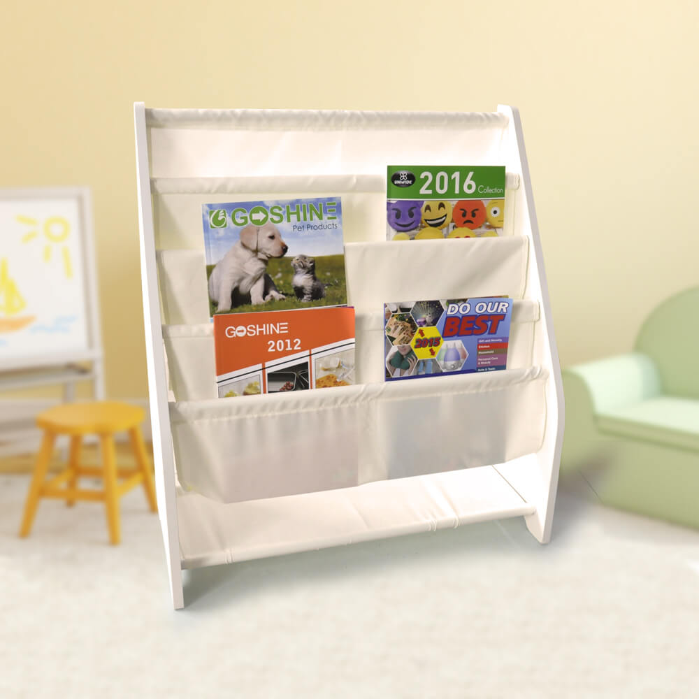 Kids Bookshelf Bookcase Magazine Rack Wooden Organiser Shelf Rack Children