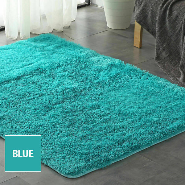  Designer Soft Shag Shaggy Floor Confetti Rug Carpet Home Decor 300x200cm Blue