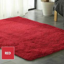 Designer Soft Shag Shaggy Floor Confetti Rug Carpet Home Decor 300x200cm Red