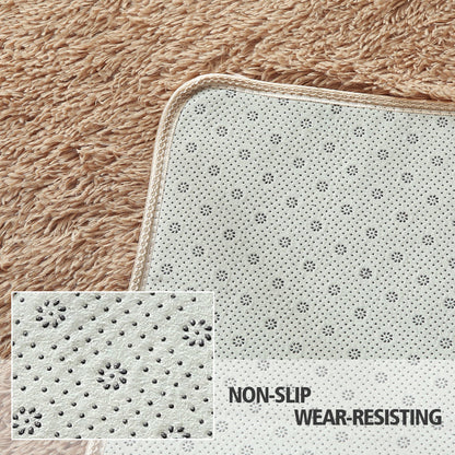 Designer Soft Shag Shaggy Floor Confetti Rug Carpet Home Decor 120x160cm Tan