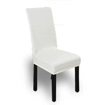 6x Stretch Elastic Chair Covers Dining Room Washable White