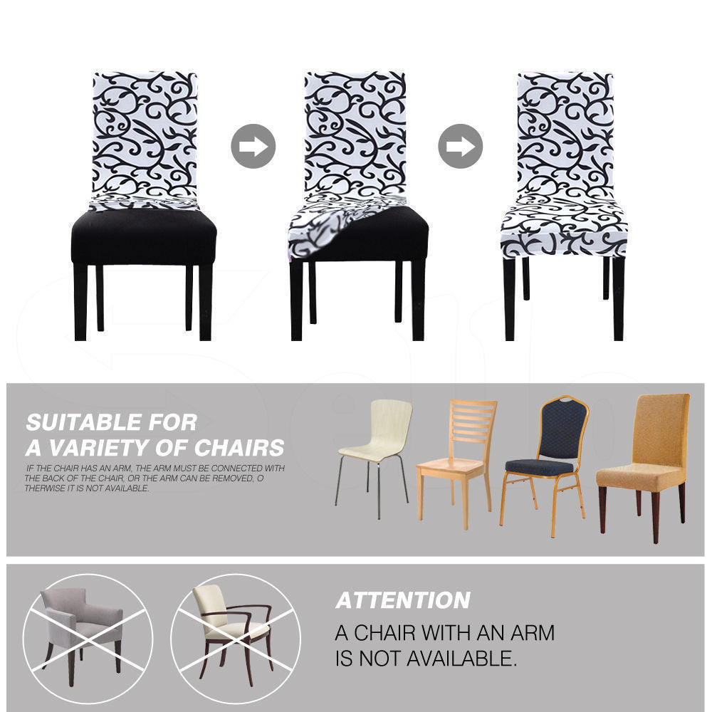 8x Stretch Elastic Chair Covers Dining Room Wedding Banquet Washable Champagne