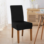 6x Stretch Elastic Chair Covers Dining Room Wedding Banquet Washable Black