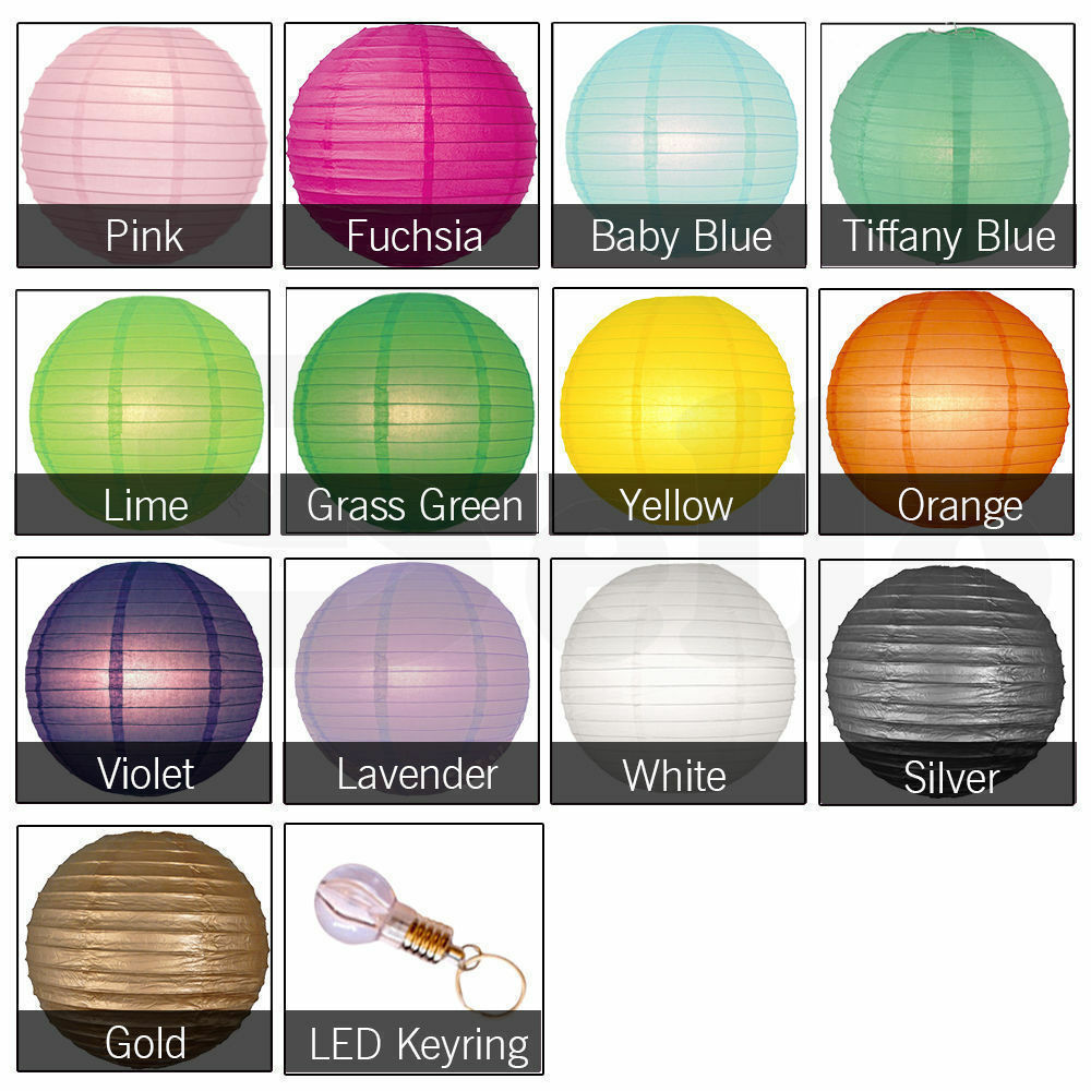 12" Paper Lanterns for Wedding Party Festival Decoration - Blue and White Colours