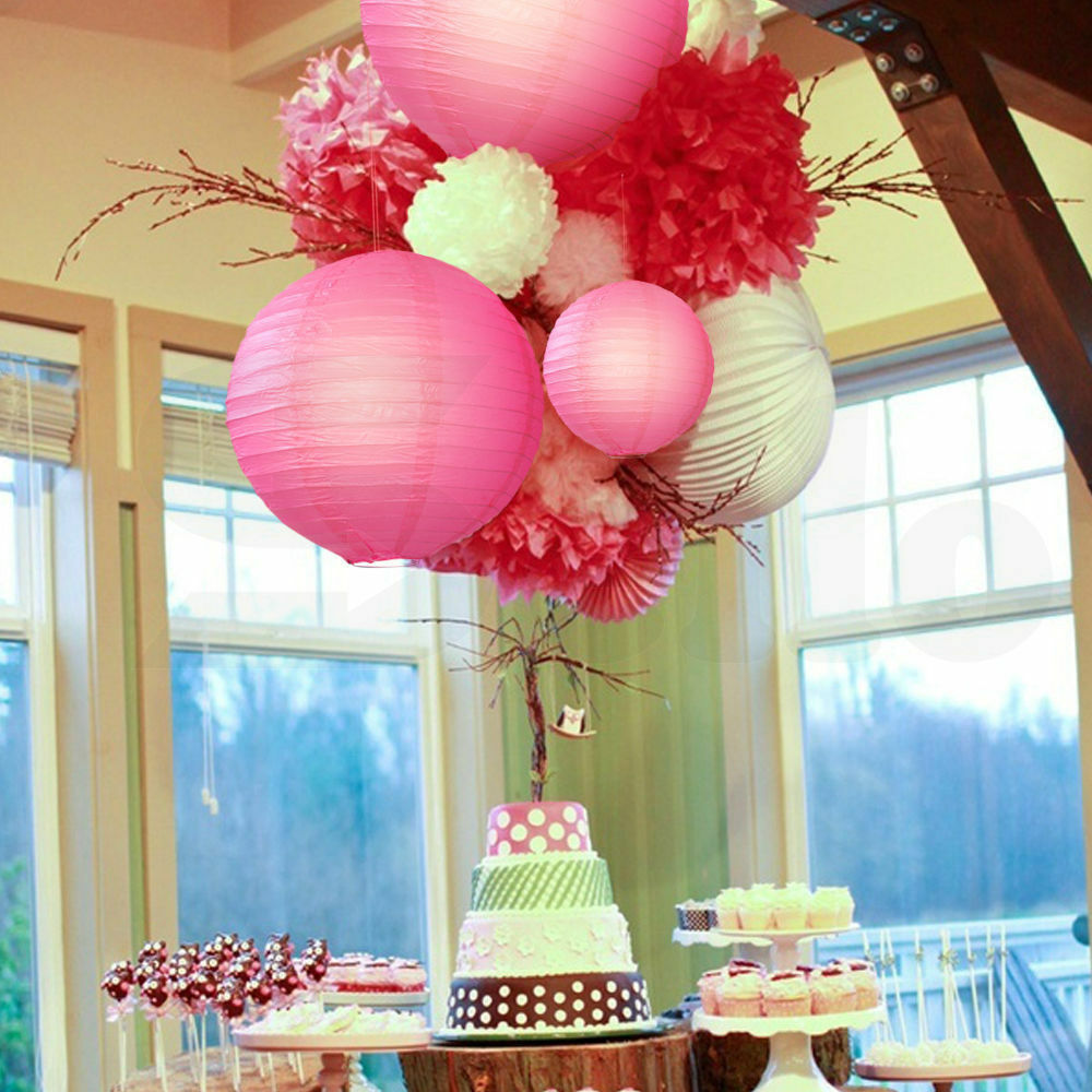 12" Paper Lanterns for Wedding Party Festival Decoration - Blue and White Colours