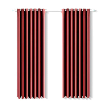 2x Blockout Curtains Panels Blackout 3 Layers Eyelet Room Darkening  140x230cm