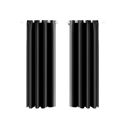 2x Blockout Curtains Panels Blackout 3 Layers Eyelet Room Darkening  240x230cm