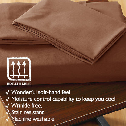 Ultra Soft Fitted Bed Sheet with one Pillow Case King Single Chocolate