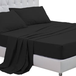 Queen / King / Super King 4 Piece Bed Sheet Set Flat Fitted Pillowcase