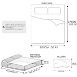 Queen / King / Super King 4 Piece Bed Sheet Set Flat Fitted Pillowcase