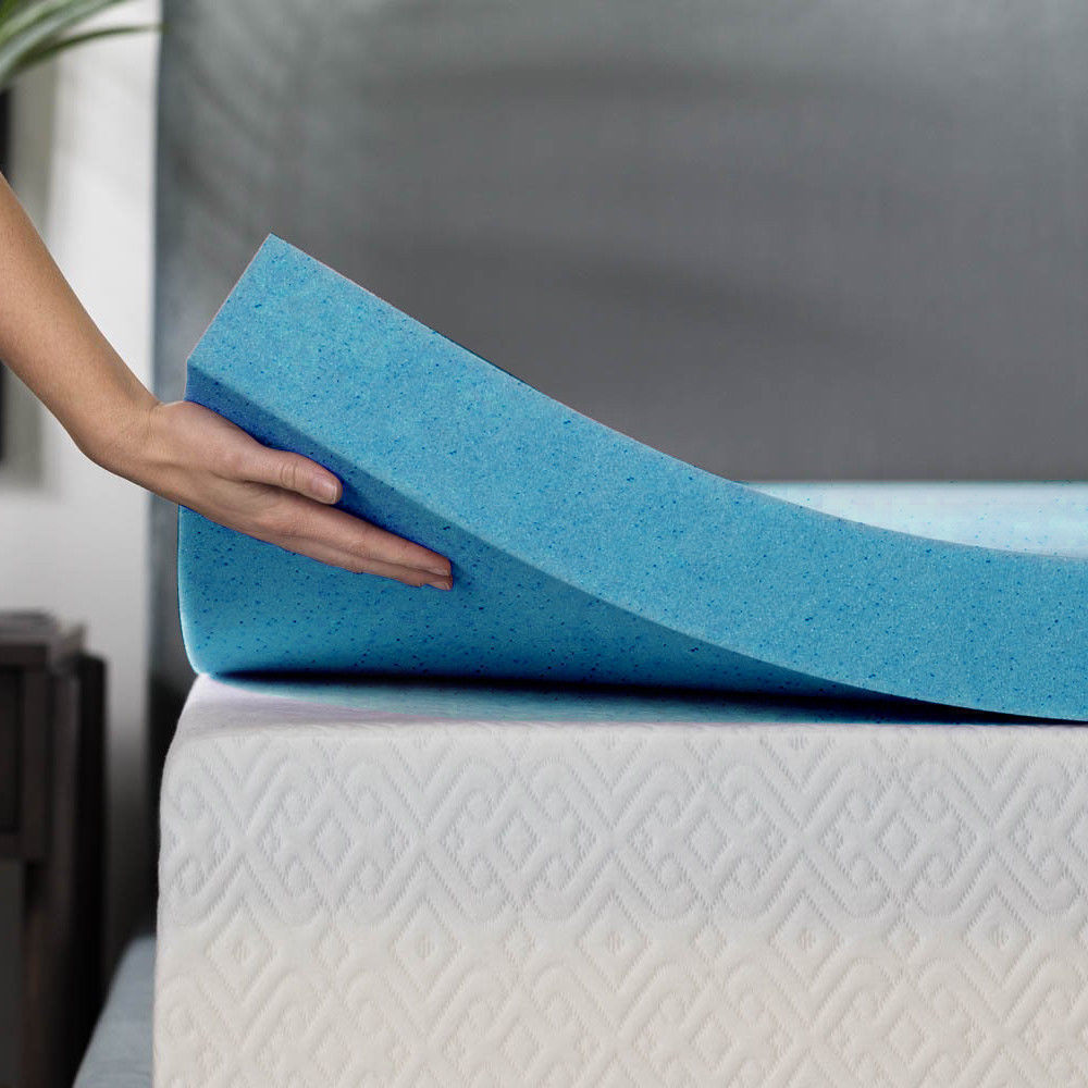 8cm Thickness Cool Gel Memory Foam Mattress Topper Bamboo Fabric Queen