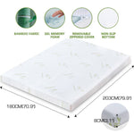 8cm Thickness Cool Gel Memory Foam Mattress Topper Bamboo Fabric King