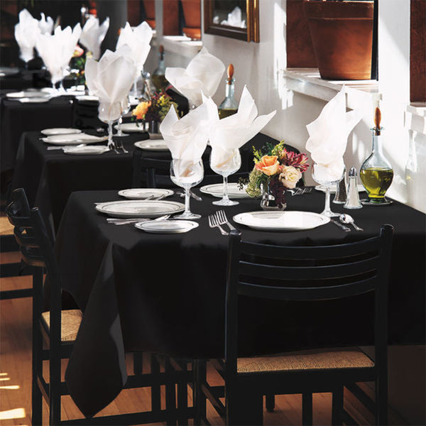  4x Tablecloth Wedding Tablecloth Rectangle Square Event Fitted Table Cloth Black