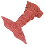 Mermaid Tail Crochet Blanket Sofa Rug Knit Handmade Soft Sleeping Bag Red