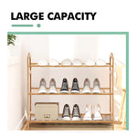 Bamboo Shoe Rack Storage Wooden Organizer Shelf Stand 3 Tiers Layers 80cm