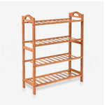 4 Tiers Bamboo Shoe Rack Storage Organizer Wooden Shelf Stand Shelves