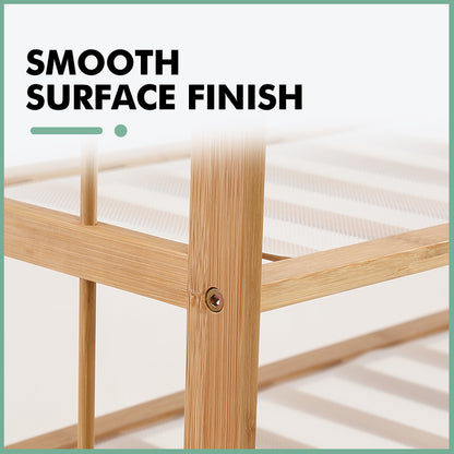 Bamboo Shoe Rack Storage Wooden Organizer Shelf Stand 6 Tiers Layers 80cm