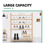 Bamboo Shoe Rack Storage Wooden Organizer Shelf Stand 6 Tiers Layers 80cm