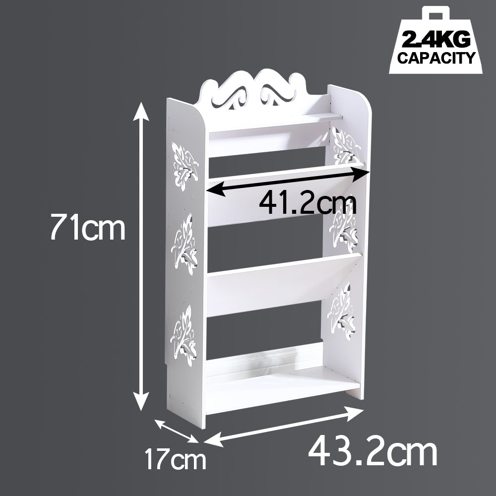 4 Tiers 43 Width Tilt Chic Hollow Shoe Rack Stand Storage Organiser Shelf