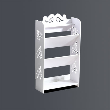 4 Tiers 43 Width Tilt Chic Hollow Shoe Rack Stand Storage Organiser Shelf