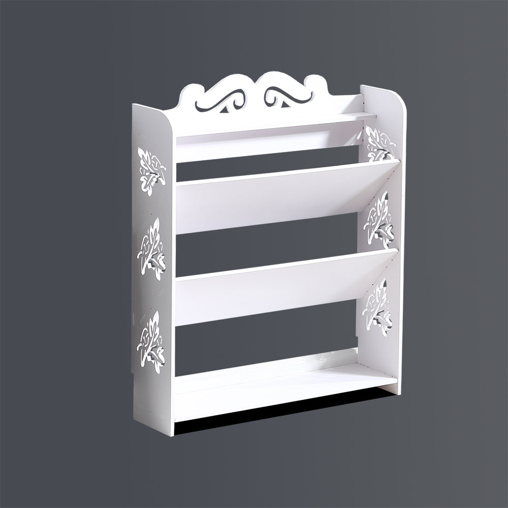 4 Tiers 63 Width Tilt Chic Hollow Shoe Rack Stand Storage Organiser Shelf