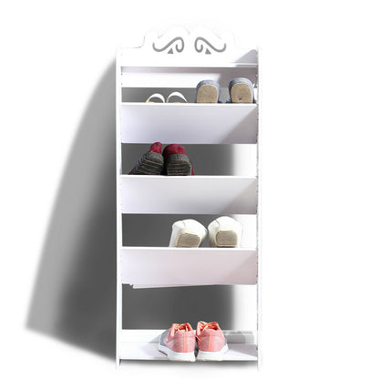 5 Tiers 43 Width Tilt Chic Hollow Shoe Rack Stand Storage Organiser Shelf