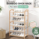 Bamboo Shoe Rack Storage Wooden Organizer Shelf Stand 6 Tiers Layers 70cm