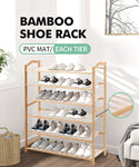Bamboo Shoe Rack Storage Wooden Organizer Shelf Stand 6 Tiers Layers 90cm