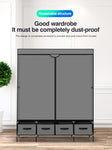 Portable Wardrobe 4 Drawers Large Storage Cabinet Organiser Shelf Rack