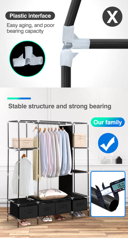 Stylish and elegant 4 Drawers portable wardrobe