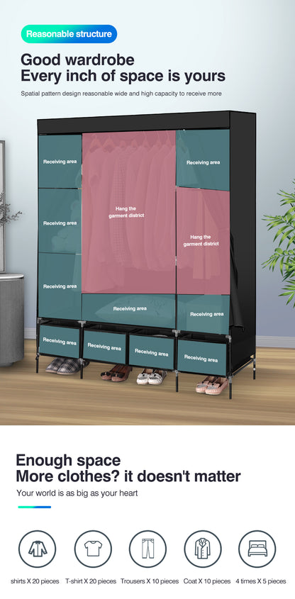 Stylish and elegant 4 Drawers portable wardrobe