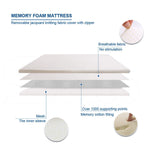 7cm Memory Foam Bed Mattress Topper Polyester Underlay Cover Double