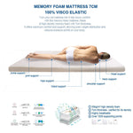 7cm Memory Foam Bed Mattress Topper Polyester Underlay Cover Double