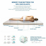 7cm Memory Foam Bed Mattress Topper Polyester Underlay Cover Single