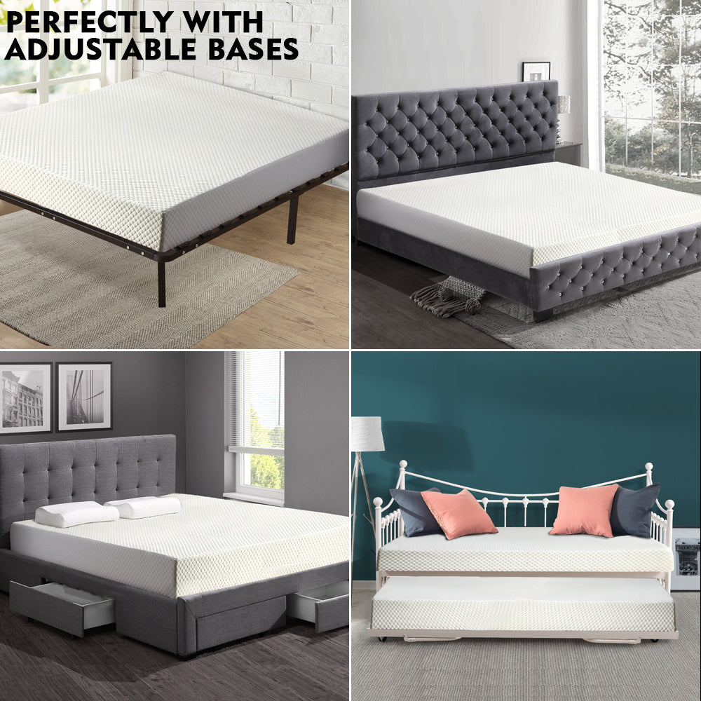 Memory Foam Mattress Topper 25cm Comfort  Washable Cover King