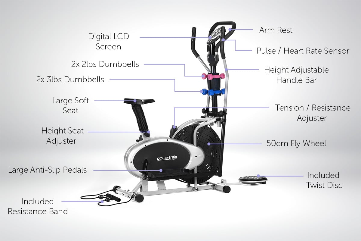 7-In-1 Elliptical Cross Trainer and Exercise Bike