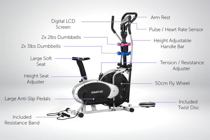 7-In-1 Elliptical Cross Trainer and Exercise Bike
